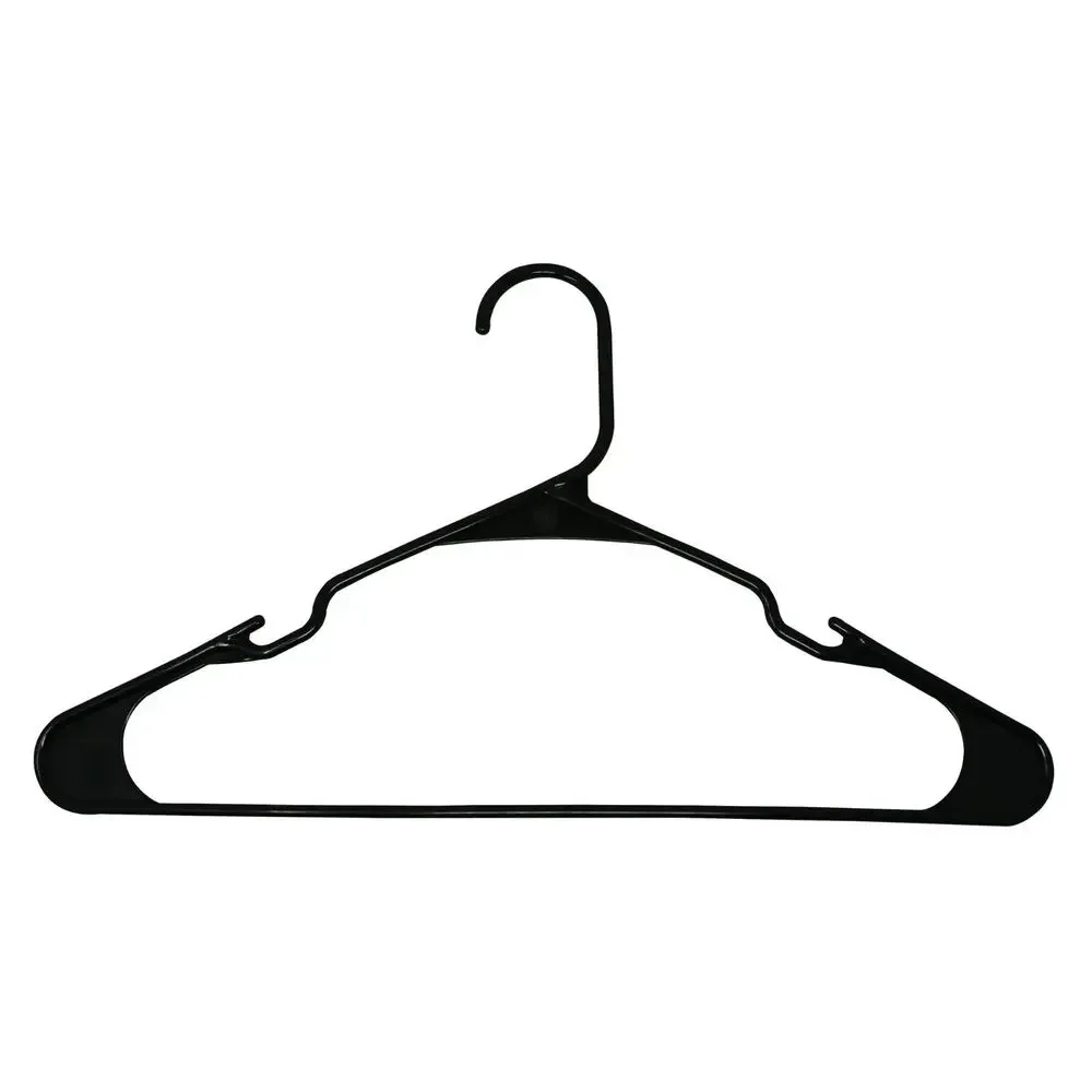 🔥Plastic Notched Adult Hangers for Any Clothing Type Rich Black 50pk BNIB🔥
